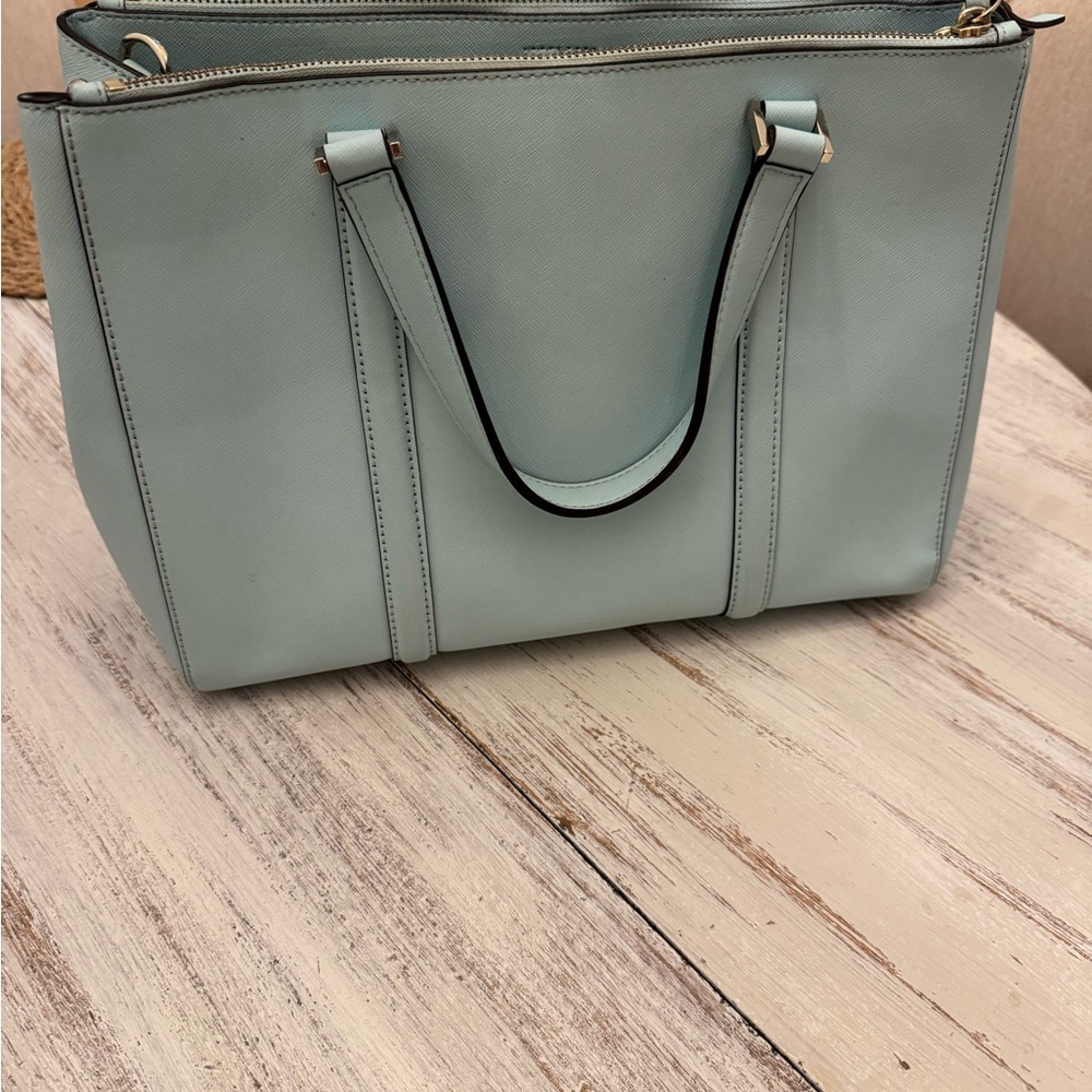 Kate Spade NY Newbury Lane Loden Light Blue Satchel & Matching Wallet - Picture 7 of 16